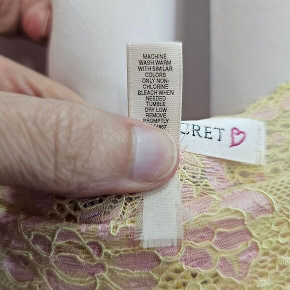 Victoria's Secret Pink Vintage Chiffon and Lace Maxi Slip Gown Size Small - Picture 8 of 9